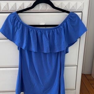 Lilly Pulitzer Blue Ruffle Blouse